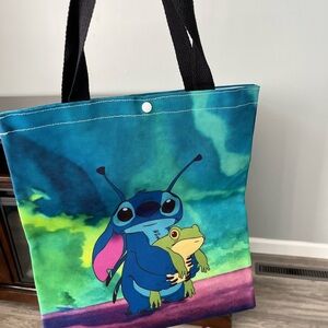 Stitch Blue and Green Tote Bag with